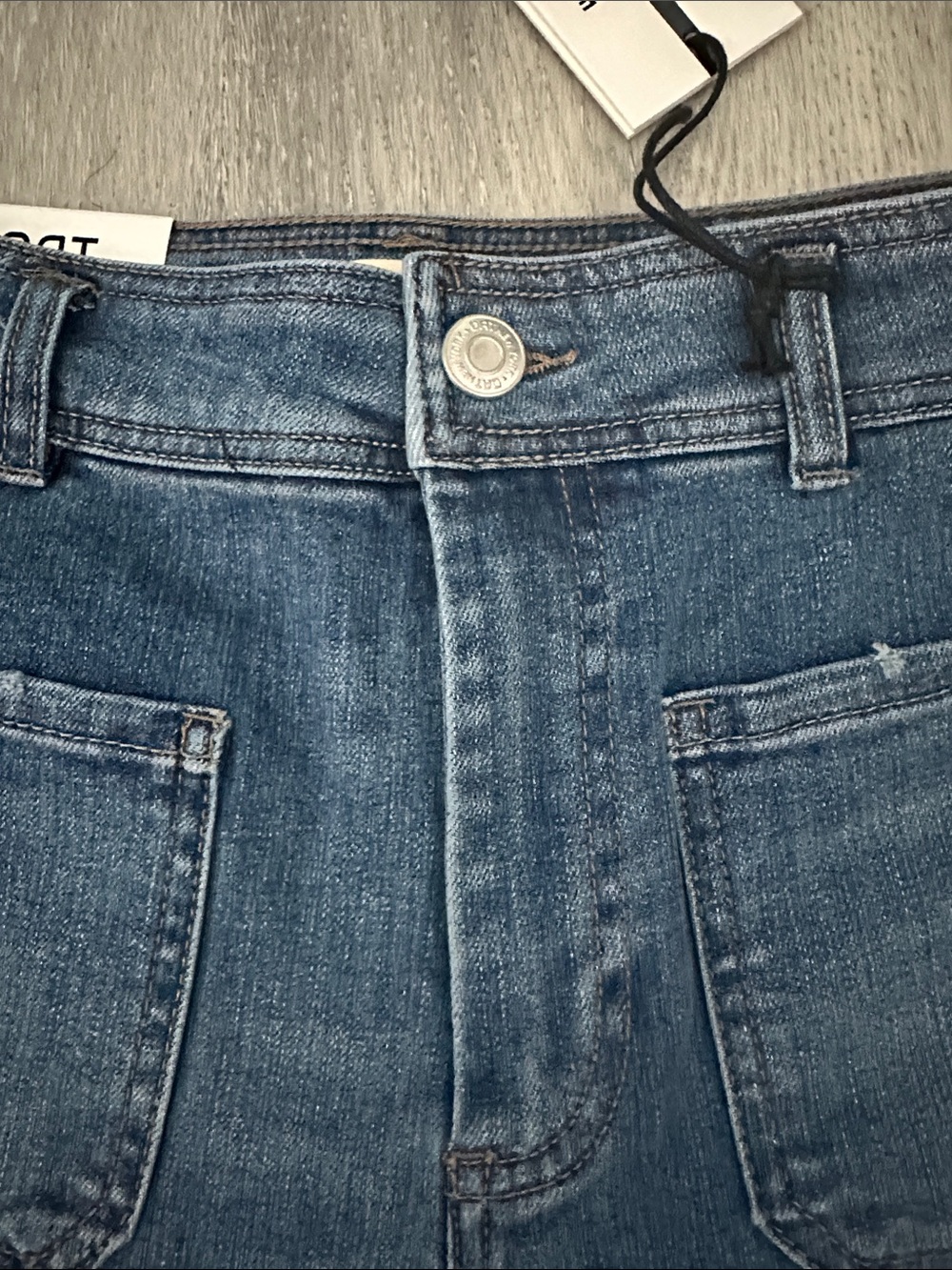 Oat New York High Rise Wide-Leg Jeans in Medium Blue Wash size 6 - Picture 4 of 9